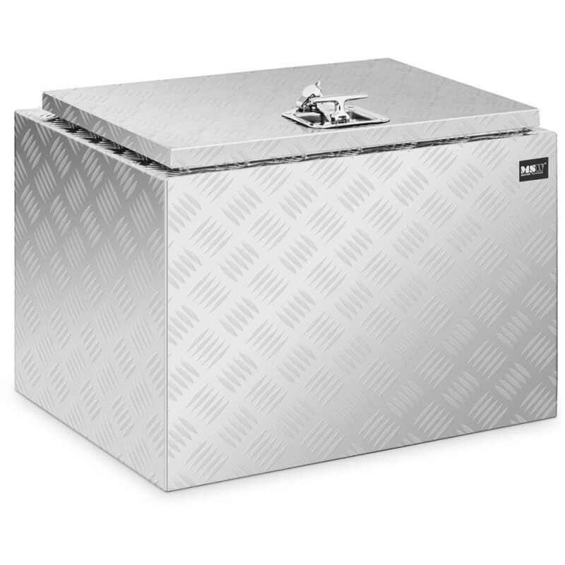 foto del prodotto box portaoggetti in alluminio 45 x 60 x 45 cm 120 litri con serratura