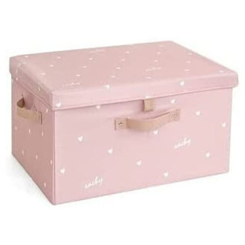 foto del prodotto box scatola salvaspazio armadio contenitore porta oggetti organizer 40x30x25 cm - rosa - trade shop traesio