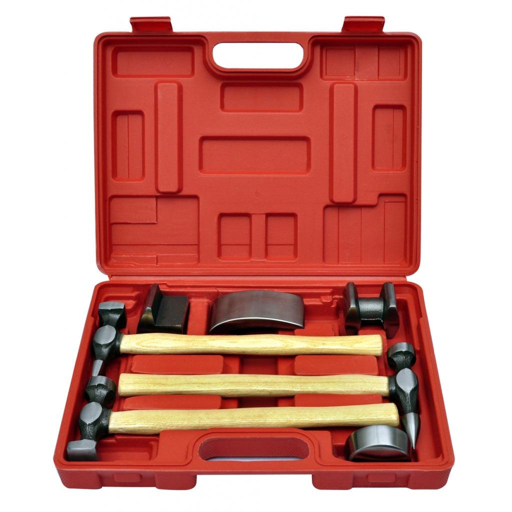 foto del prodotto box set martello e mucchio per carrozziere 7 pezzi attrezzi garage officina fai da te 3402029 2