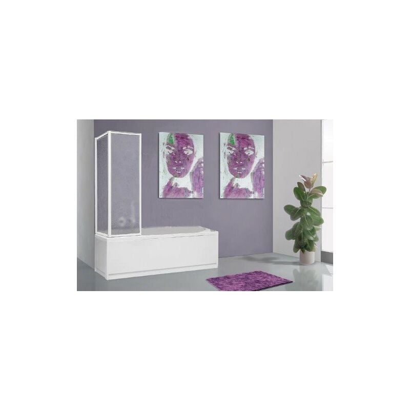 foto del prodotto box vasca parete doccia pieghevole a libro 1 1 pannello carola bianco,l.62 45 h.140 cm 1 1 pannelli ,acrilico a bolle effetto bagnato opaco