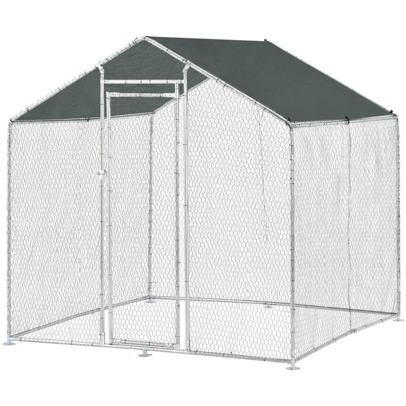 foto del prodotto box voliera per animali da esterno con serratura telaio in acciaio zincato 2 x 2 x 2 m argento verde scuro 030005139