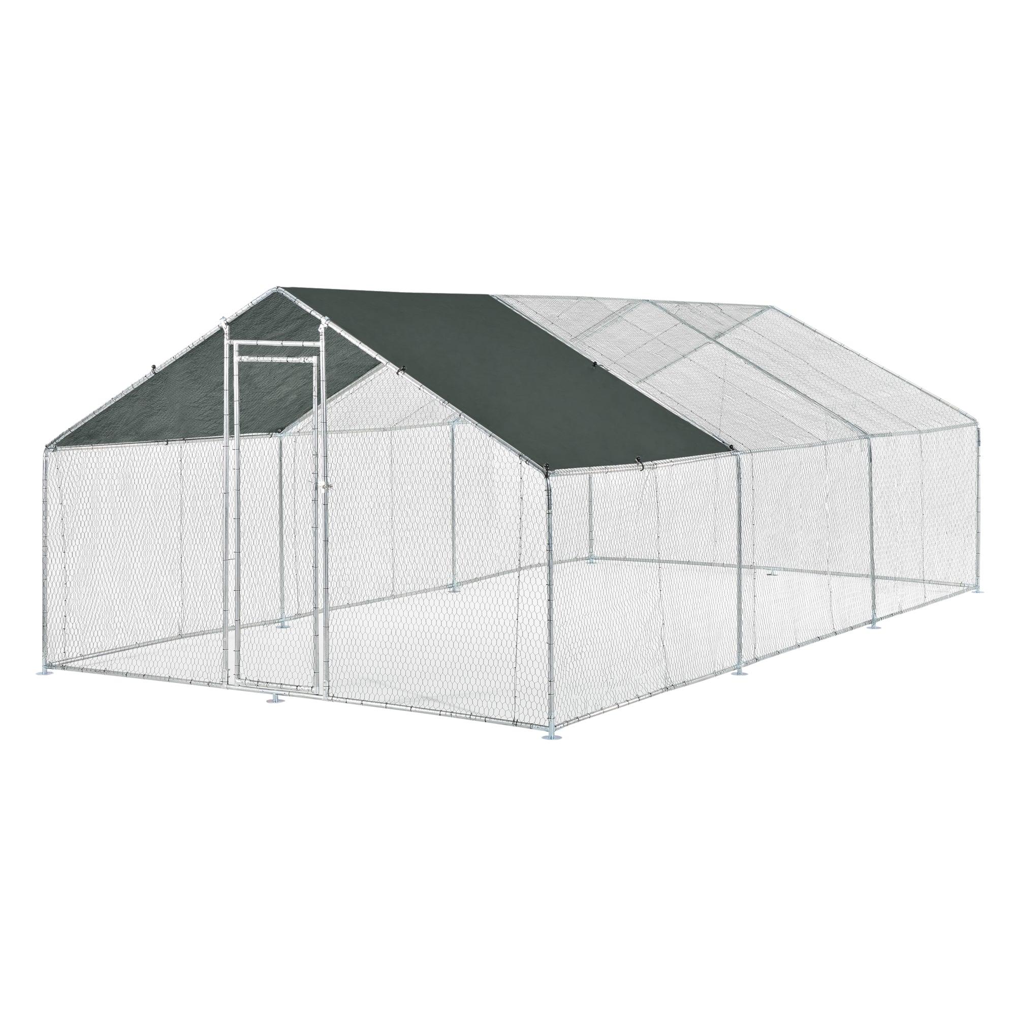foto del prodotto box voliera per animali da esterno con serratura telaio in acciaio zincato 3 x 6 x 2 m argento verde scuro 030005142