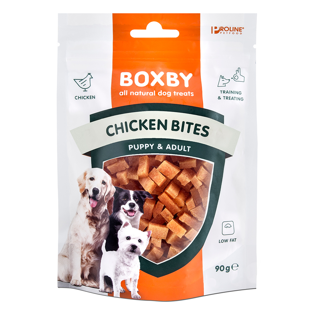 foto del prodotto boxby chicken bites pollo pesce snack per cani 90 g