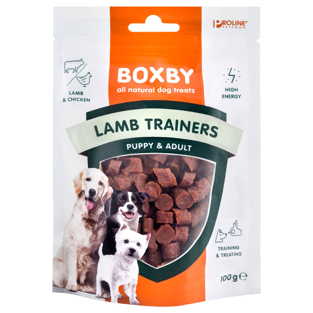 foto del prodotto boxby puppy adult lamb trainer snack per cani 100 g