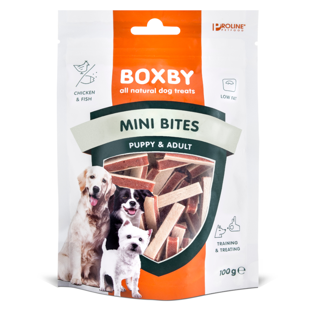 foto del prodotto boxby puppy mini bites snack per cuccioli 100 g