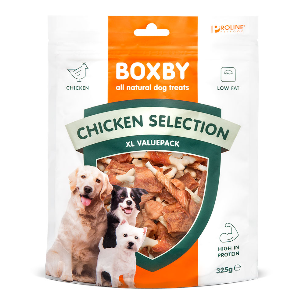 foto del prodotto boxby selezione di pollo snack per cani 325 g