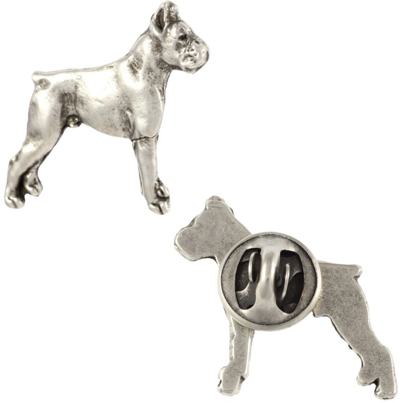 foto del prodotto boxer, boxer ii - spilla a forma di cane in confezione regalo, spilla elegante, spilla da bavero di art-dog