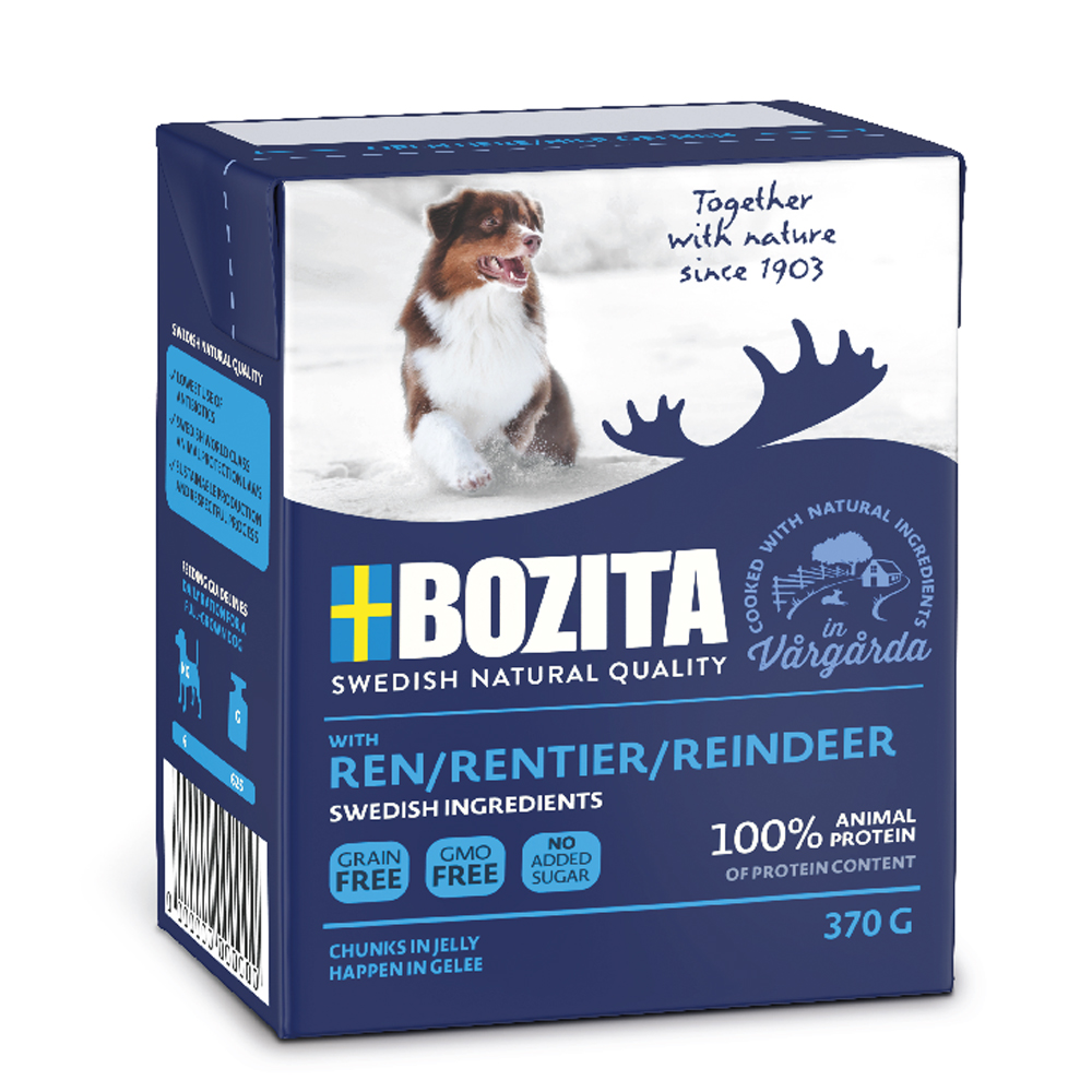 foto del prodotto bozita bocconcini in gelatina 6 x 370 g umido per cane renna