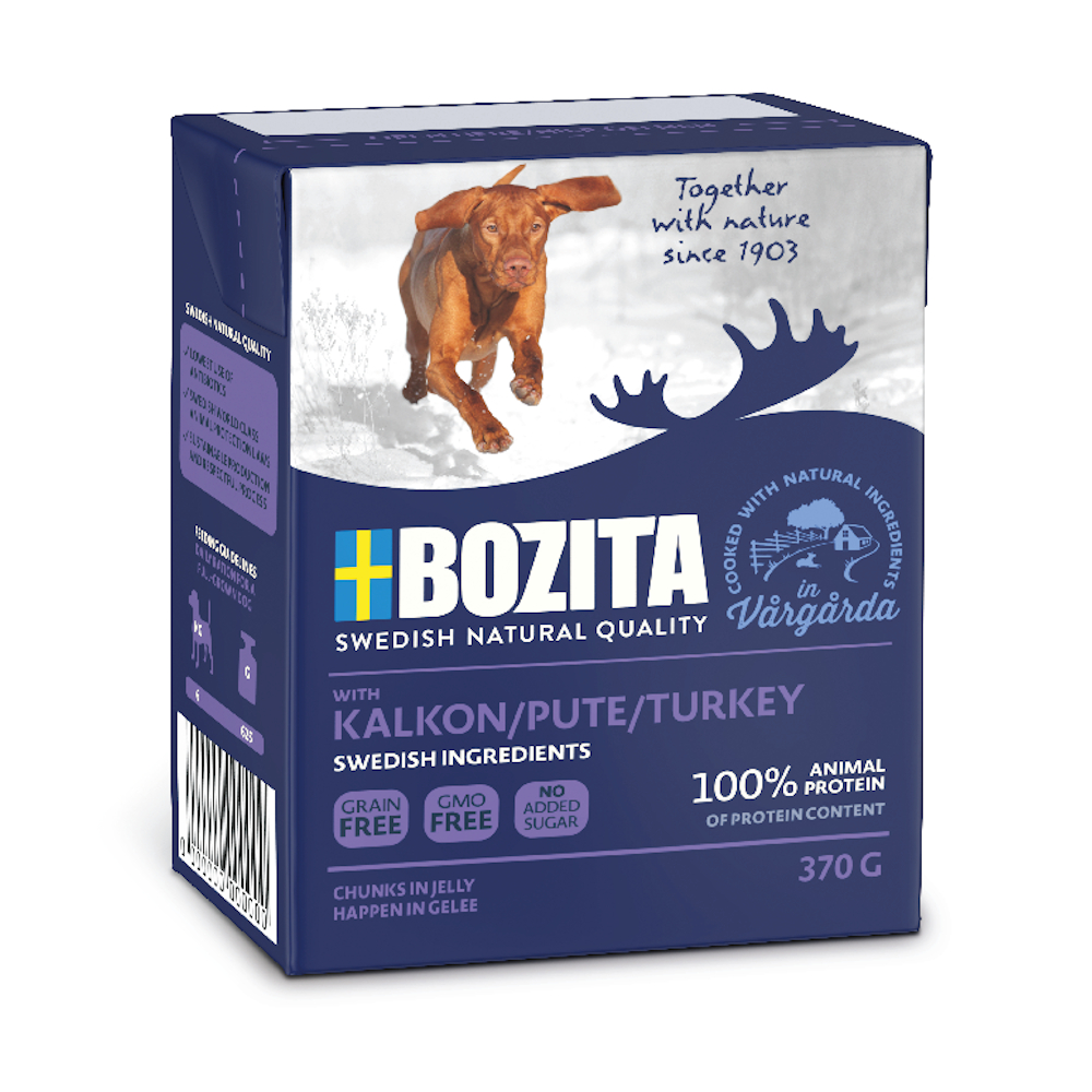 foto del prodotto bozita bocconcini in gelatina 6 x 370 g umido per cane tacchino