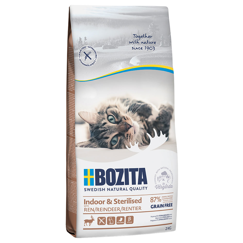 foto del prodotto bozita indoor &amp; sterilised renna senza cereali - 2 kg