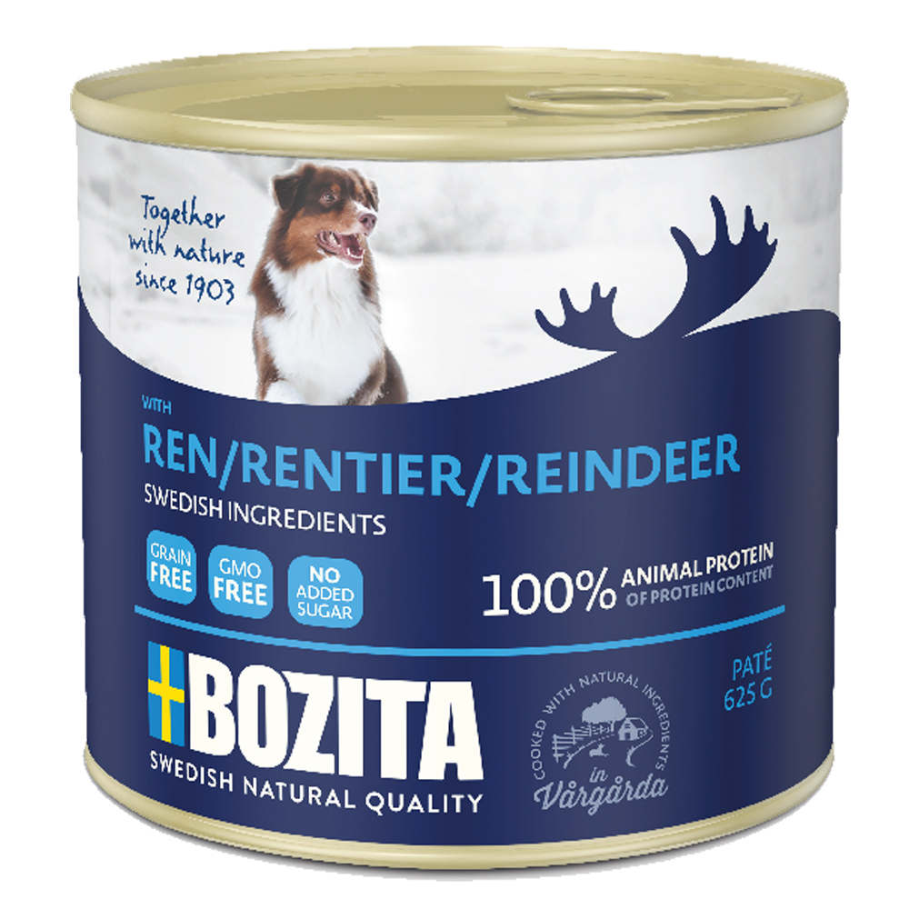 foto del prodotto bozita pat 6 x 625 g alimento umido per cani renna