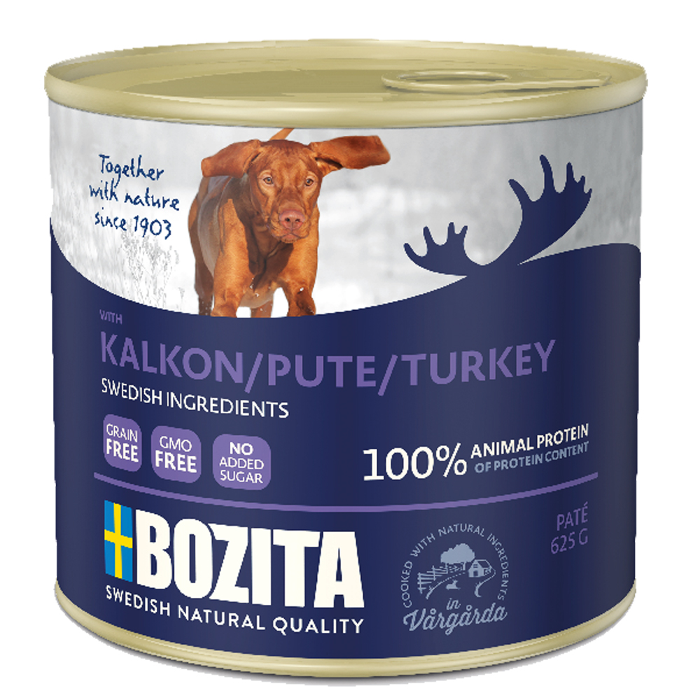 foto del prodotto bozita pat 6 x 625 g alimento umido per cani tacchino