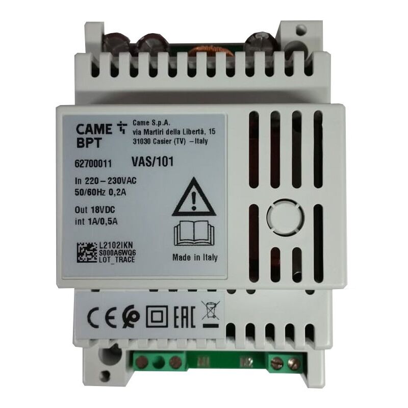 foto del prodotto bpt alimentatore citofonico vas 101 230v 4 moduli din 62700011