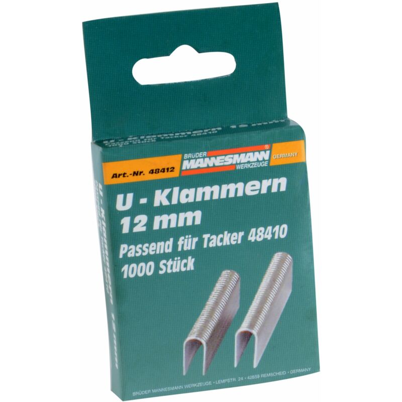 foto del prodotto br der mannesmann brueder mannesmann m48412 u shaped spare staples by brueder mannesmann werkzeuge