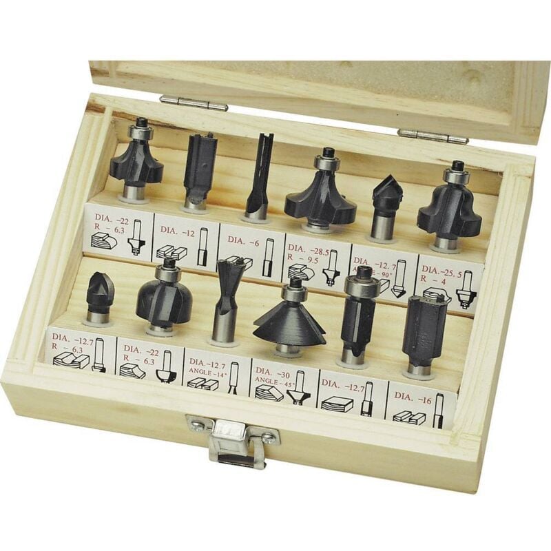 foto del prodotto br der mannesmann kit di 12 frese hm 545 012 manico 8 mm
