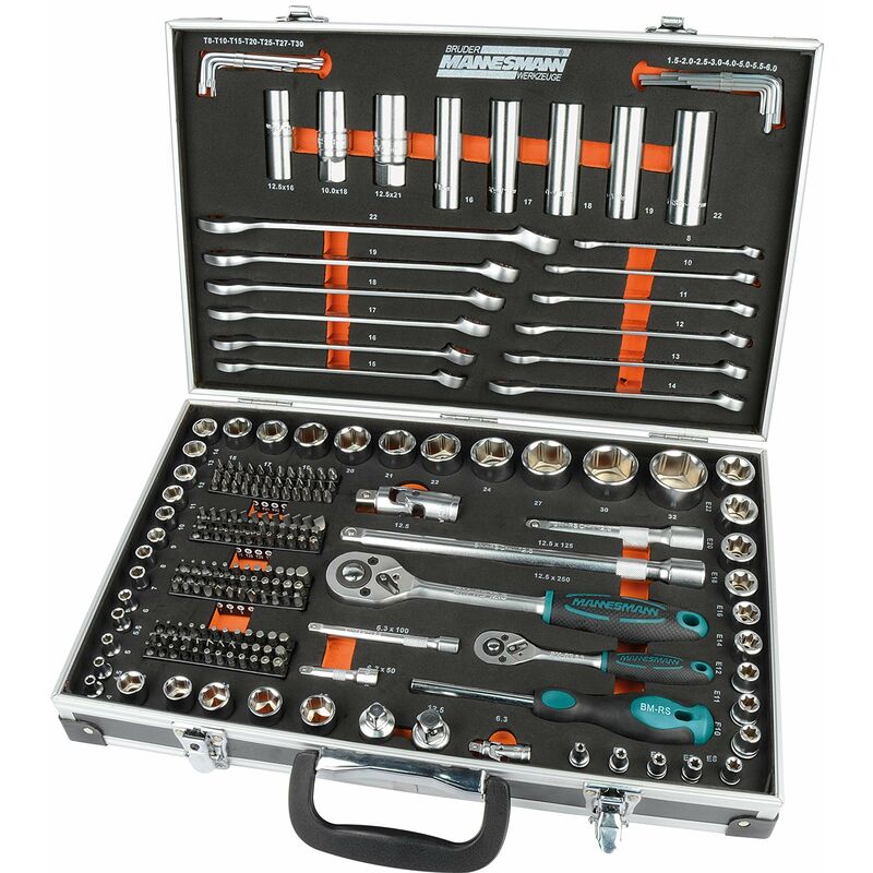 foto del prodotto br der mannesmann kit di chiavi a bussola 232 parti m98432