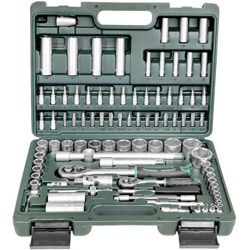 foto del prodotto br der mannesmann kit di chiavi a bussola metrico 1 4 6.3 mm , 1 2 12.5 mm 94 parti m98410