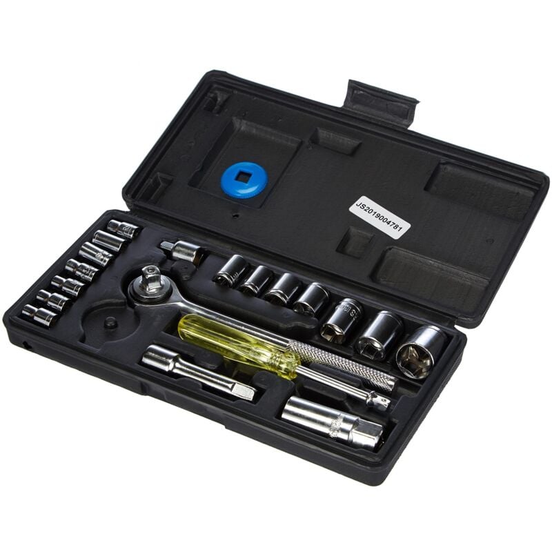 foto del prodotto br der mannesmann - kit di chiavi a bussola metrico 1/4 (6.3 mm), 3/8 (10 mm) 20 parti m 206