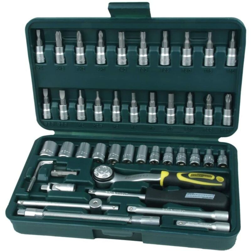 foto del prodotto br der mannesmann mannesmann m 2040 sl set chiavi a bussola 1 4, 46 pezzi