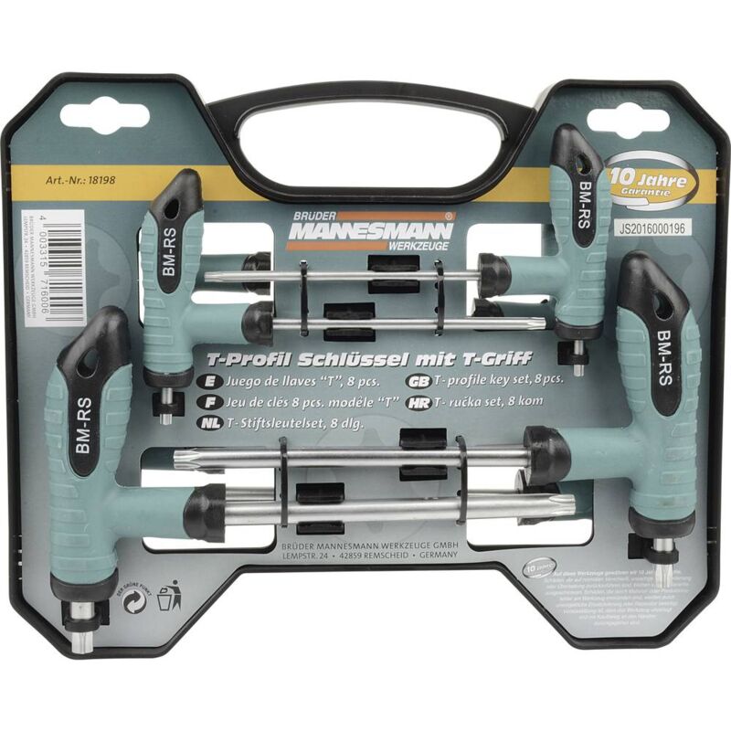 foto del prodotto br der mannesmann officina e meccanica kit cacciaviti 8 parti profilo a t