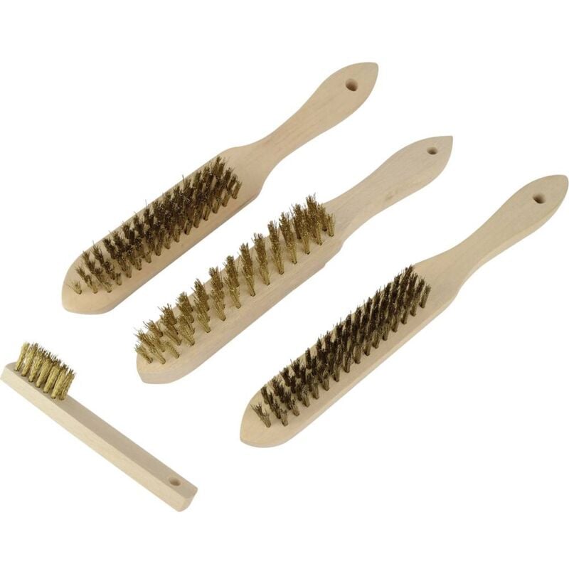 foto del prodotto br der mannesmann spazzola metallica acciaio, ottone 275 mm 4 parti 1 kit