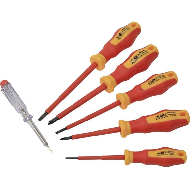 foto del prodotto br der mannesmann vde kit cacciaviti 6 parti taglio, croce phillips