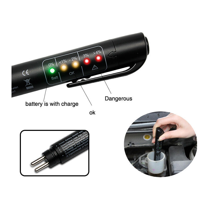 foto del prodotto br life tester per liquido freni automobilistici rilevatore di test per penna di rilevamento olio liquido freni dot3 dot4 dot5.1 tester per strumenti