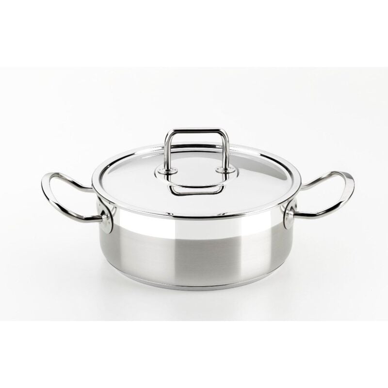 foto del prodotto bra, casseruola professionale con manici e coperchio, in acciaio inox 18 10, 30 cm
