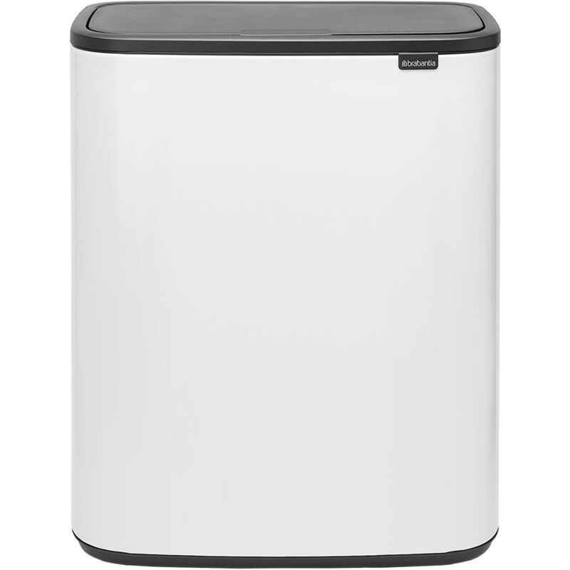 foto del prodotto brabantia bo touch bin pattumiera, metallo, bianco, 2 x 30 litri