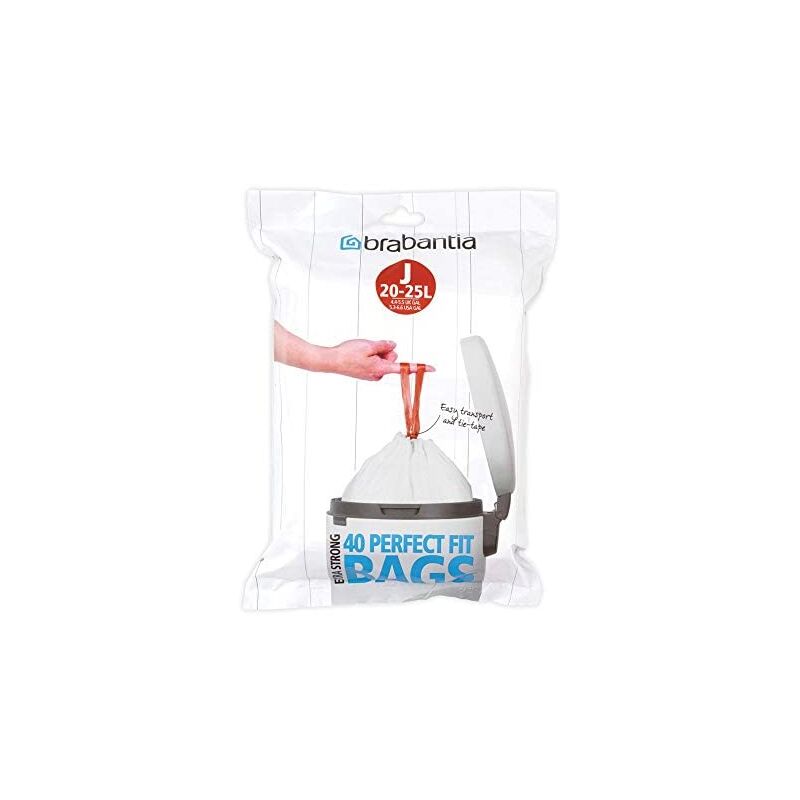 foto del prodotto brabantia codice j 20 25 litri dispenser per sacchi della spazzatura, bianco, 40 pezzi.