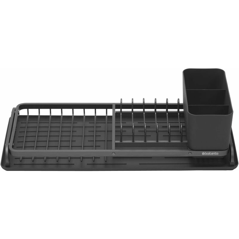 foto del prodotto brabantia compact sink side scolapiatti compatto, alluminio, dark grey, 46.3 x 20 x 12.6 cm