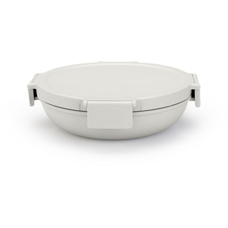 foto del prodotto brabantia make take lunch box rotondo 1l design piatto chiusura ermetica coperchio chiusura a scatto adatto per congelatore adatto per