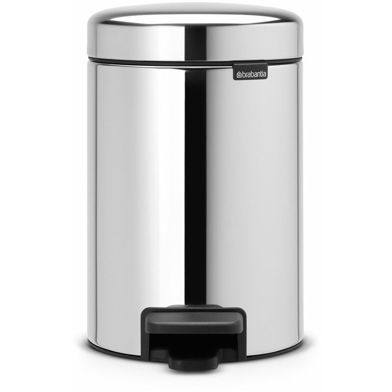 foto del prodotto brabantia pedal bin newicon pattumiera a pedale, secchio interno in plastica, inox lucido, 3 lt