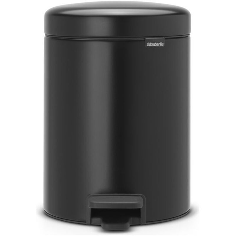 foto del prodotto brabantia - pedal bin newicon pattumiera a pedale, secchio interno in plastica, nero opaco, 5 lt