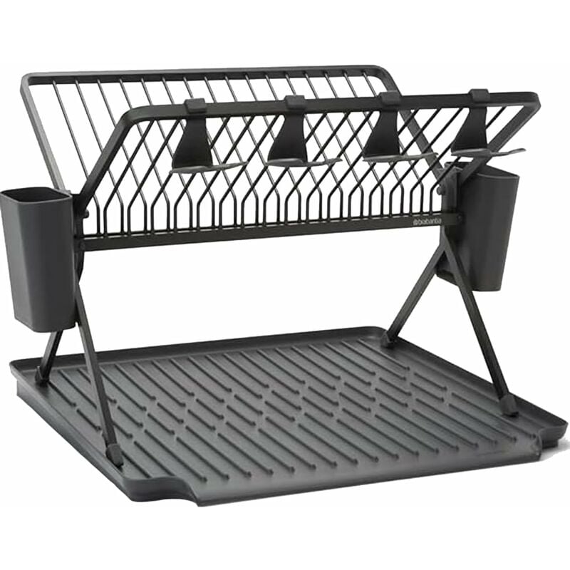 foto del prodotto brabantia scolapiatti pieghevole, dark grey, l