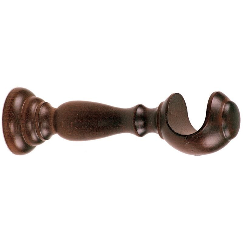 foto del prodotto braccetti in legno supporto per bastone tenda noce scuro blister 2 pezzi 13673