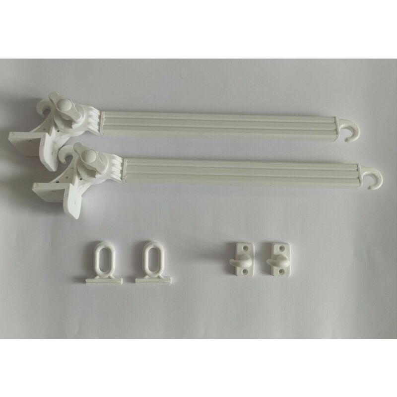 foto del prodotto braccetti tende da sole in alluminio 70 cm coppia kit con occhioli e ganci vari colori