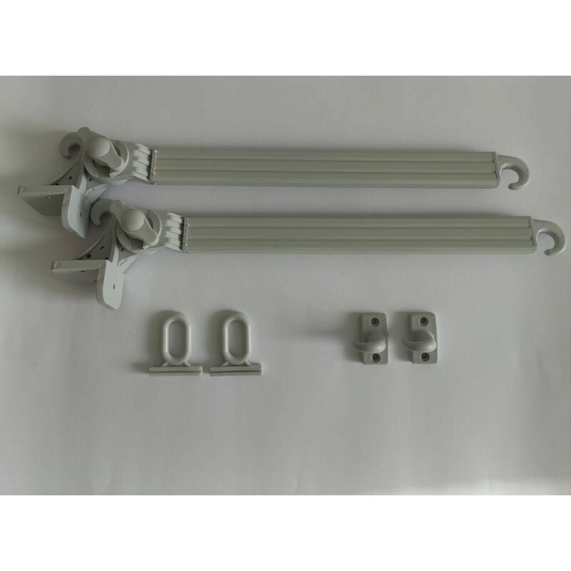 foto del prodotto braccetti tende da sole in alluminio 70 cm coppia kit con occhioli e ganci vari colori