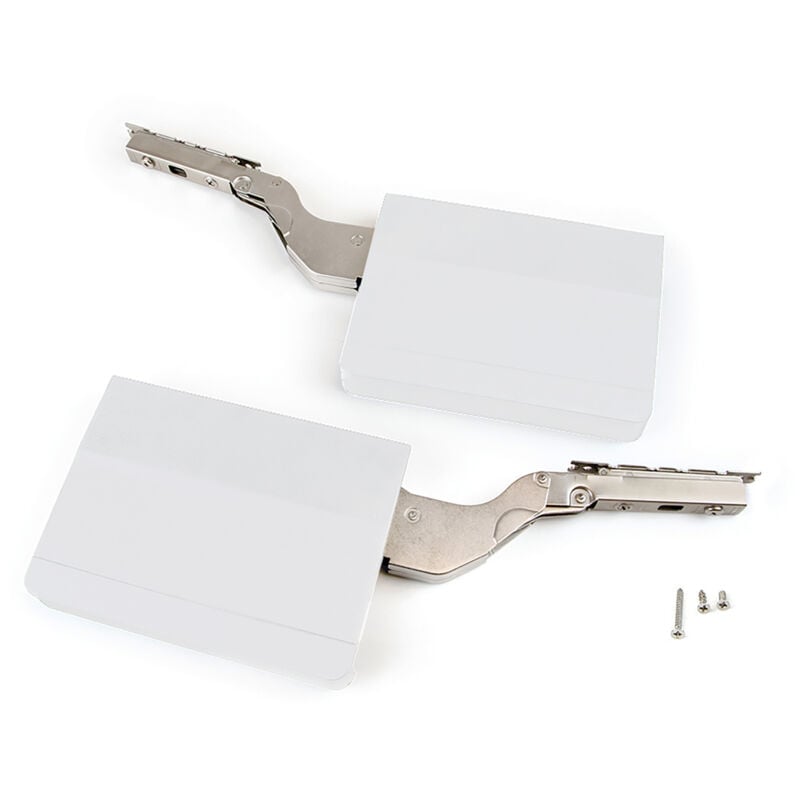 foto del prodotto braccetto per ante a ribalta forza 3200 - 9000 plastica bianca acciaio e tecnoplastica emuca