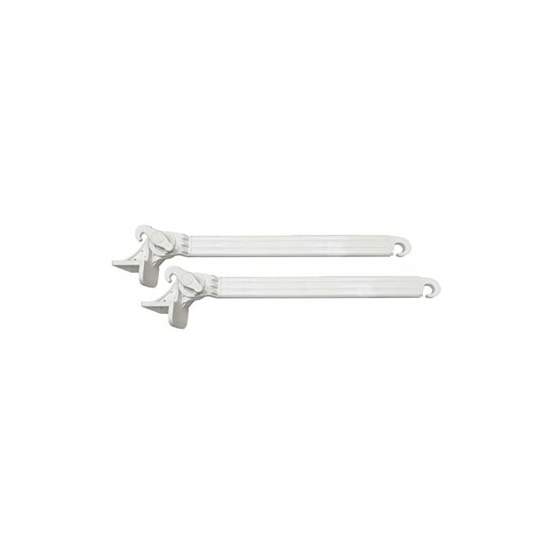 foto del prodotto bracci per tenda da sole a caduta 1 coppia con supporti in acciaio ricoperti in pvc regolabile a 180 misura 70 cm colore bianco