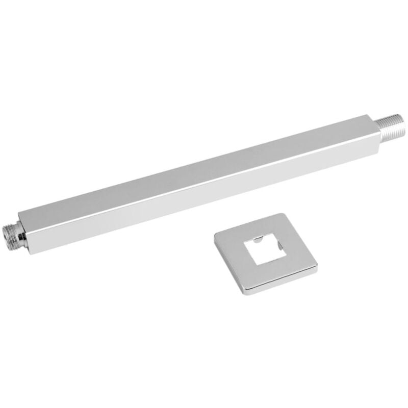 foto del prodotto braccio di prolunga per doccia a soffitto quadrato cromato da 30 cm montato a parete per soffione doccia da bagno eosnow