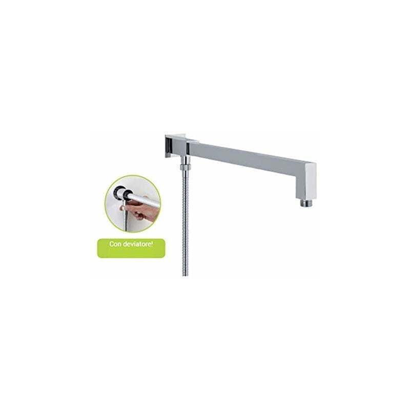 foto del prodotto braccio doccia con deviatore per soffione bagno cromato bd 6042 dv sphera