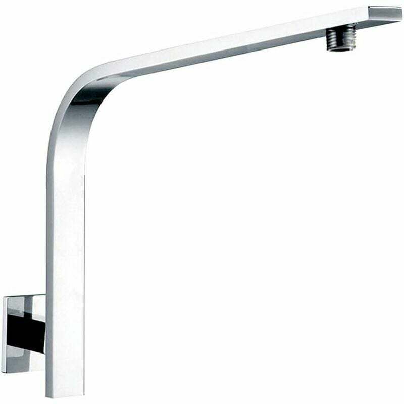 foto del prodotto braccio doccia quadrato in ottone massiccio con collo d oca per set soffione doccia cromato inhhub