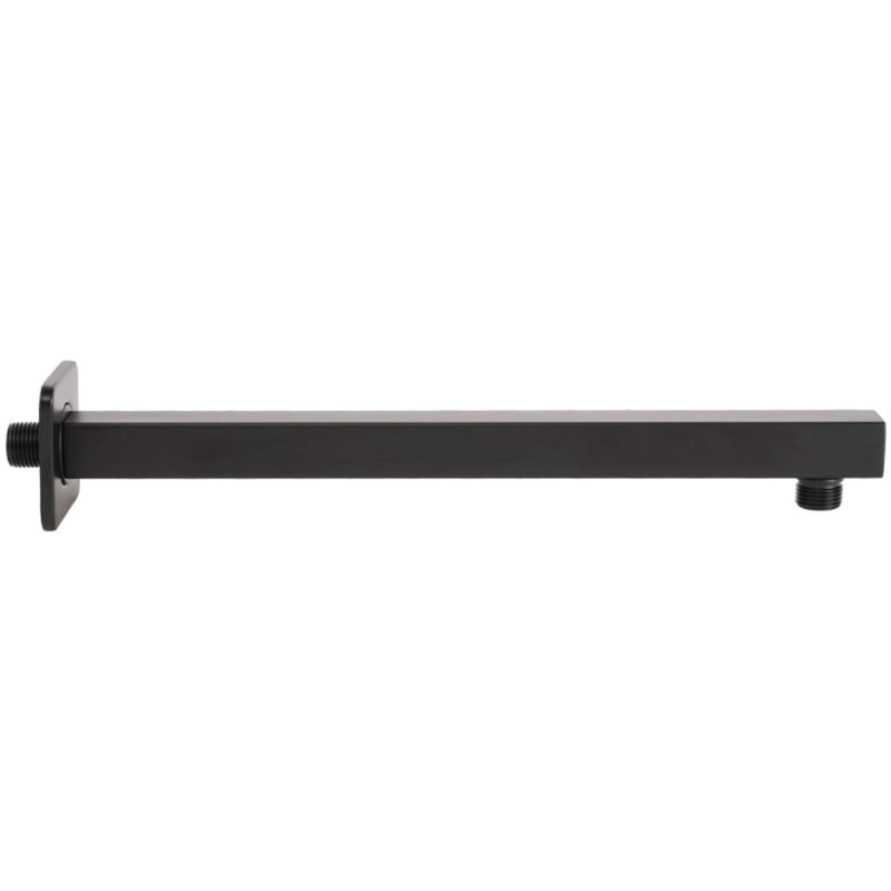foto del prodotto braccio doccia quadrato nero opaco in acciaio inox 18 10 ss aisi 304 verniciato mod. flat square black