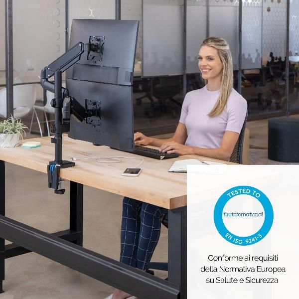 foto del prodotto braccio monitor doppio platinum - 8043401