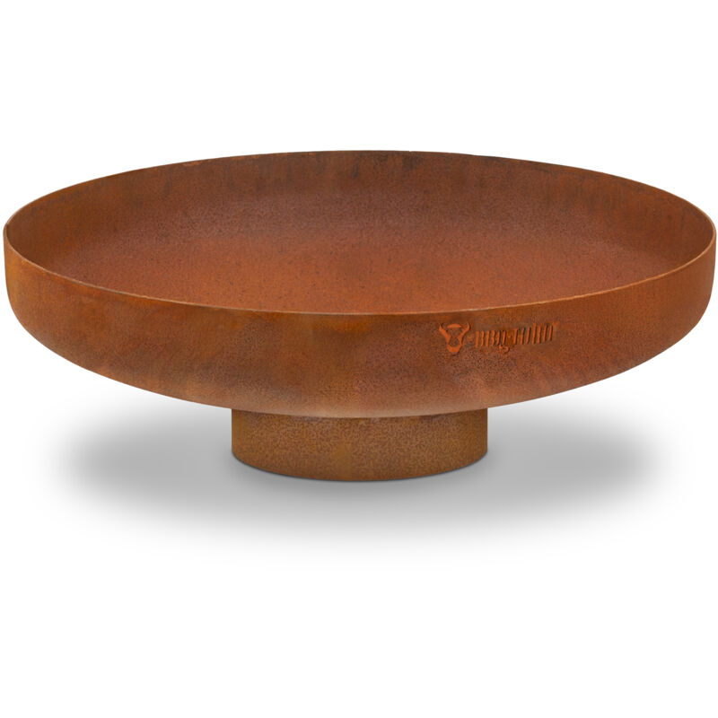 foto del prodotto braciere 60 cm aspetto ruggine focolare da esterno con base, braciere effetto ruggine bbq toro