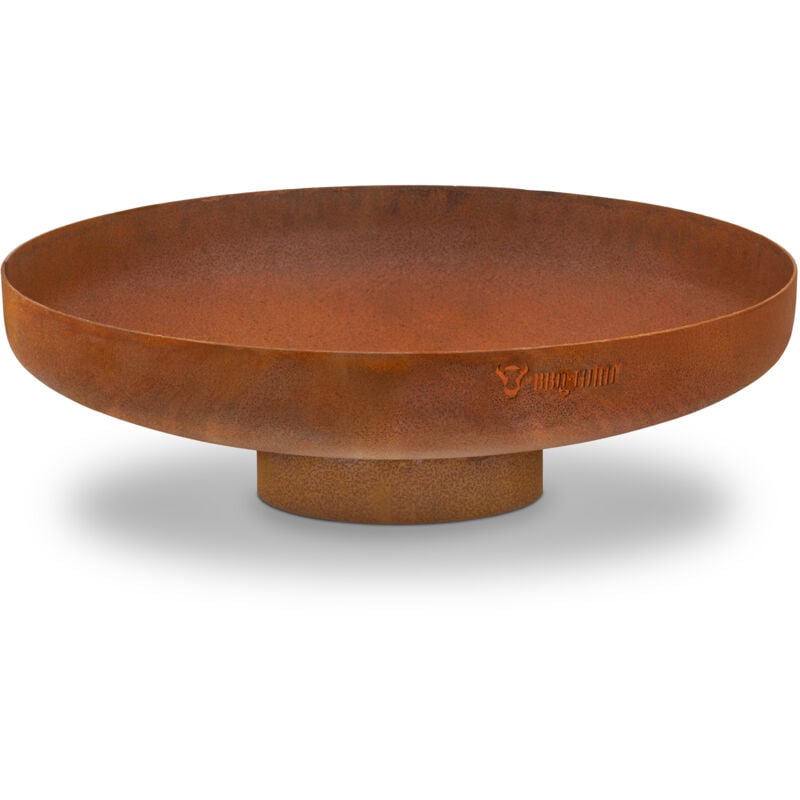 foto del prodotto braciere 70 cm aspetto ruggine focolare da esterno con base, braciere effetto ruggine bbq toro