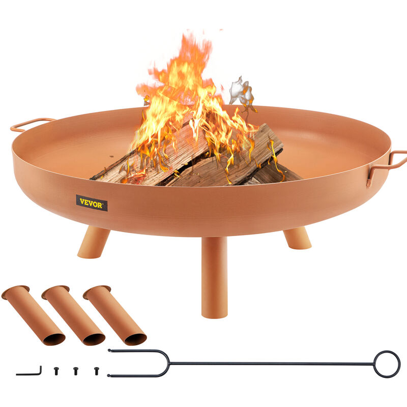 foto del prodotto braciere ciotola rotonda in acciaio al carbonio del fuoco per giardino campeggio cortile spiaggia diametro 77cm, ciotola 77cm del braciere da esterno
