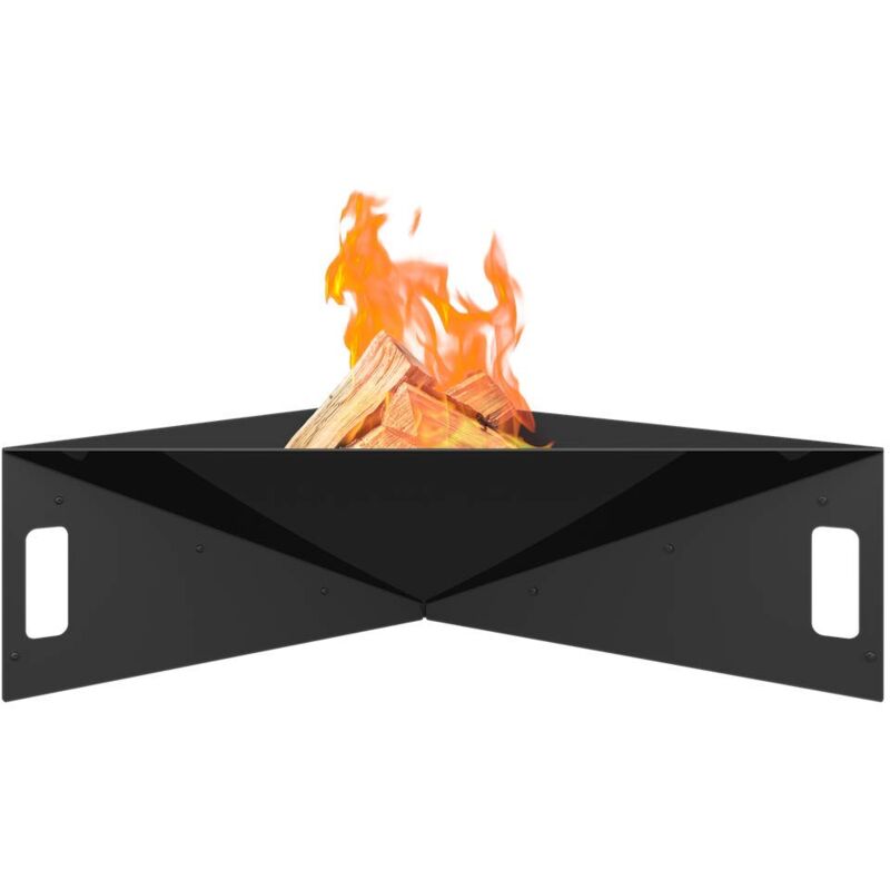 foto del prodotto braciere da giardino kratki fire pyramid da appoggio, asimmetrico, triangolare, dimensioni l79 x l68,5 x h22,7 cm, peso 16,8 kg, realizzato in