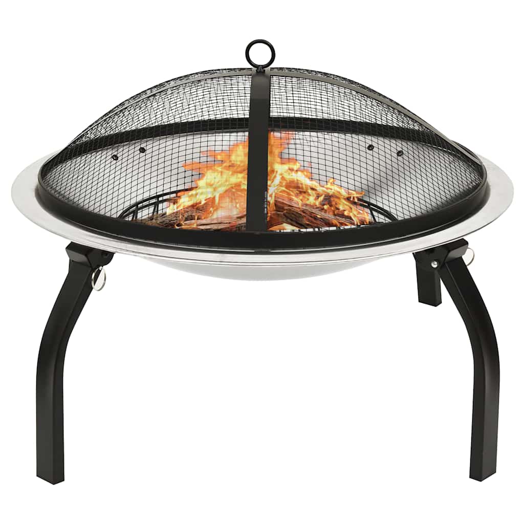 foto del prodotto braciere e barbecue 2in1 e attizzatoio 56x56x49cm acciaio inox cod mxl 75501
